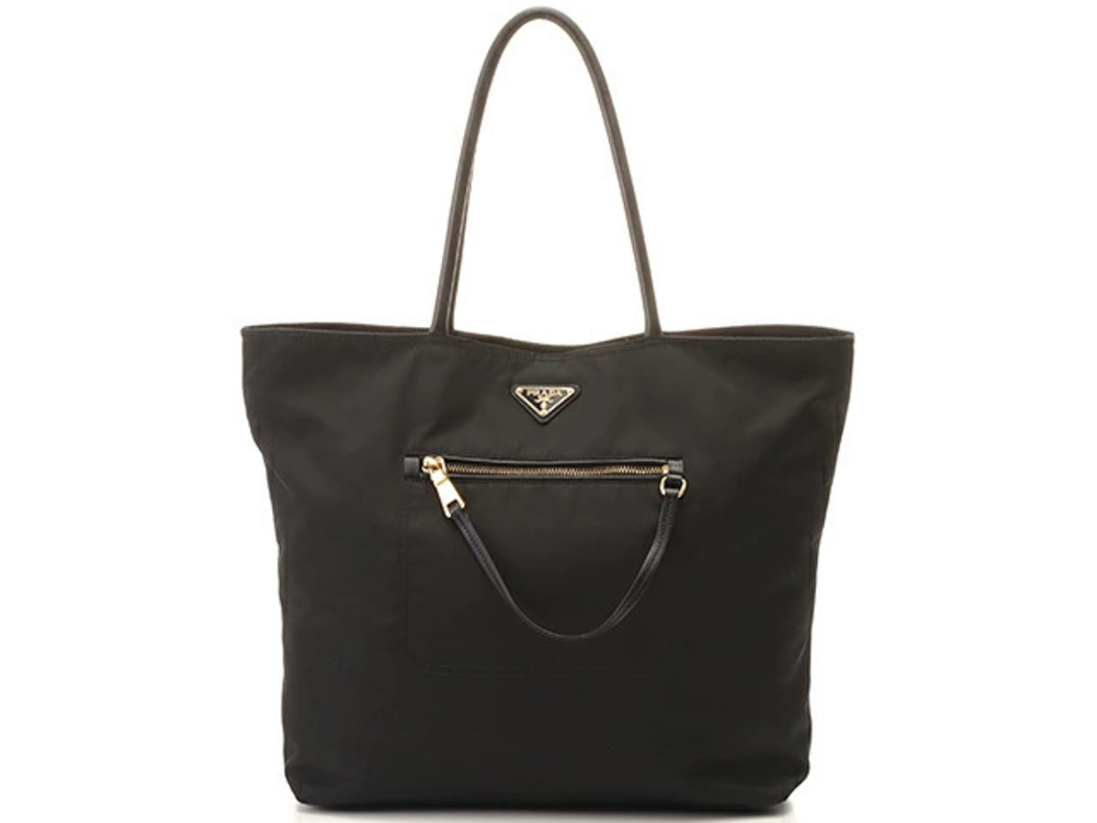 Prada Tote Tessuto Saffiano Bag Black Calfskin